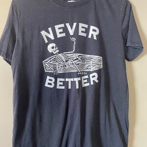 Maurices Dark Blue Tee with Skeleton Graphic